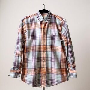 Peter Millar men's colorful‎ plaid button down shirt M